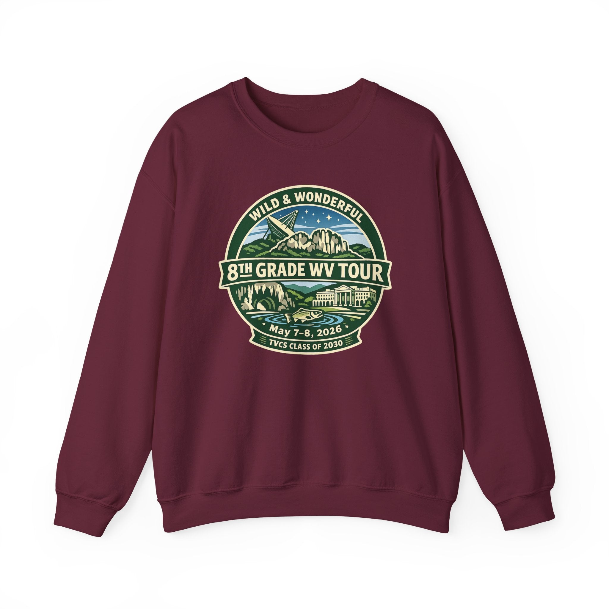 2026 TVCS 8th Grade WV Tour Heavy Blend™ Crewneck Sweatshirt