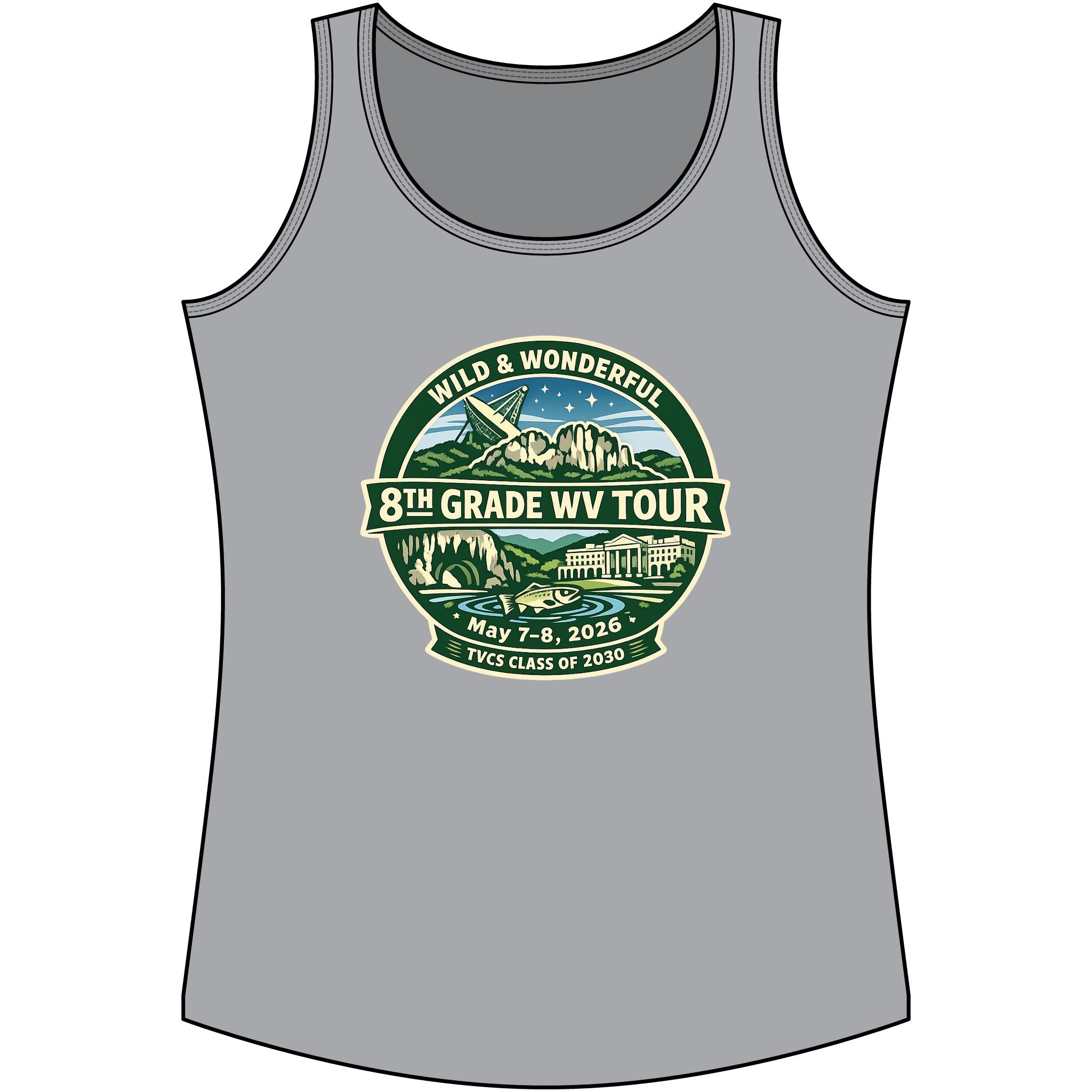 2026 TVCS 8th Grade WV Tour Cotton Tank Top