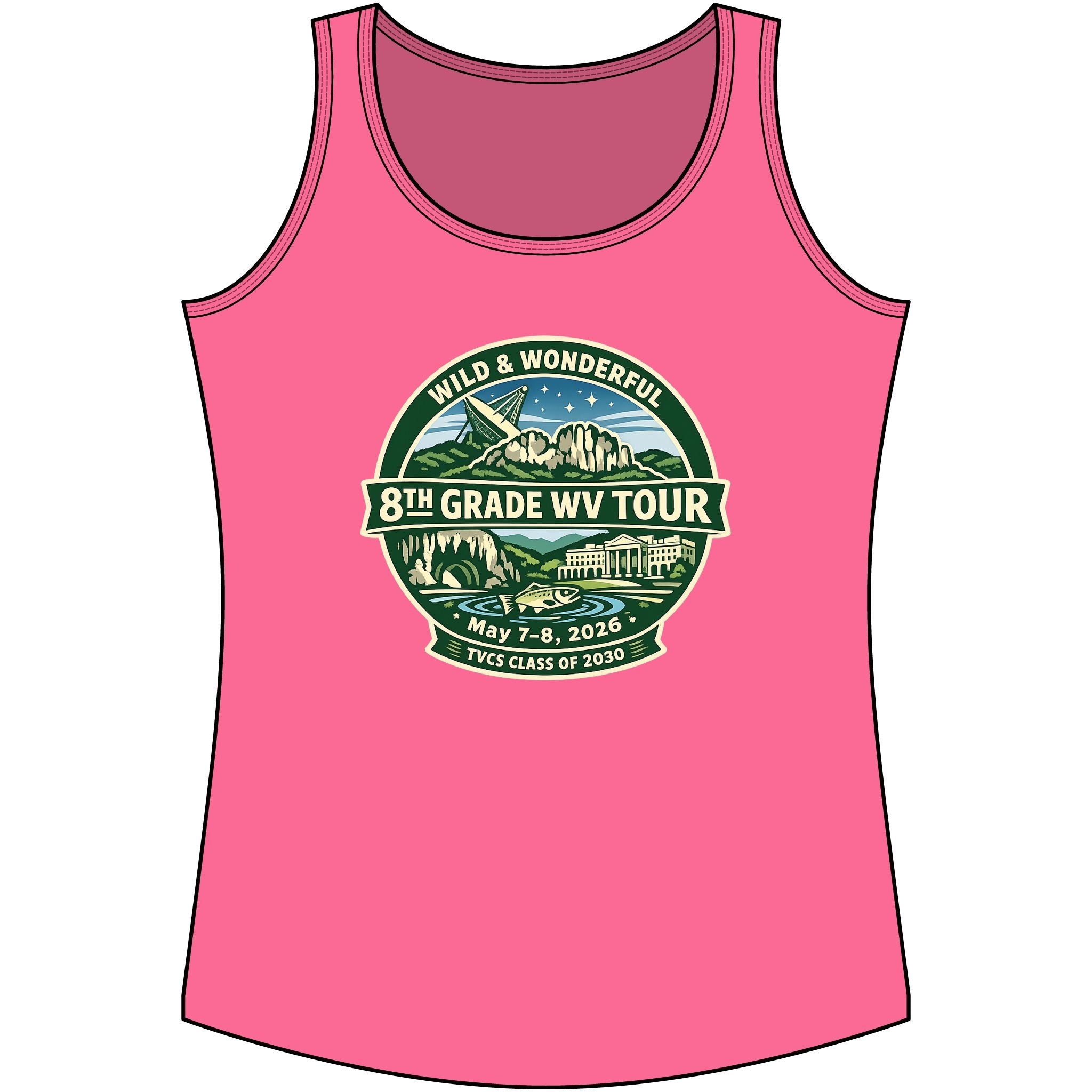 2026 TVCS 8th Grade WV Tour Cotton Tank Top